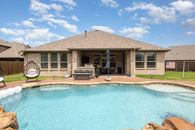 1502 Barley Ct, Forney, TX 75126 - view of pool featuring a patio area and an outdoor living space