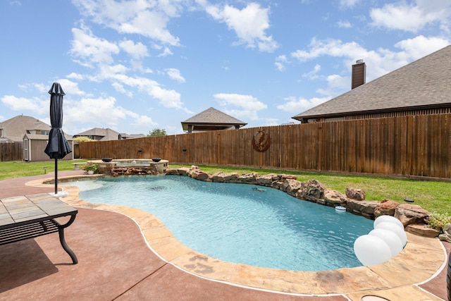 1502 Barley Ct, Forney, TX 75126 - view of pool featuring a patio and an in-ground hot tub