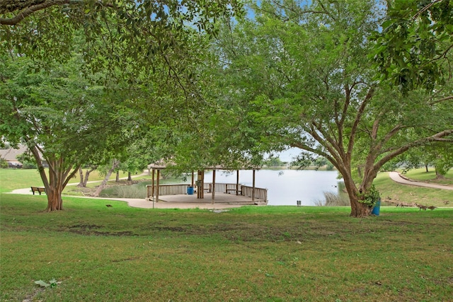 1212 Live Oak St, Royse City, TX 75189 - view of property's community featuring a gazebo, a yard, and a water view