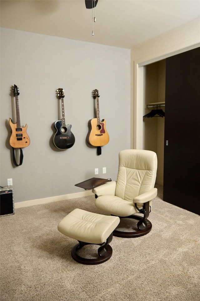 2600 W 7th St Unit 1713, Fort Worth, TX 76107 - sitting room with carpet floors and ceiling fan