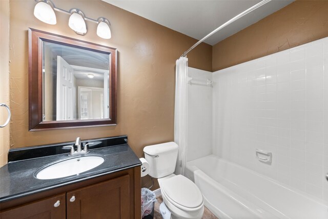 9205 Yellow Stone Rd, Waco, TX 76712 - full bathroom with toilet, vanity, and shower / bath combination with curtain