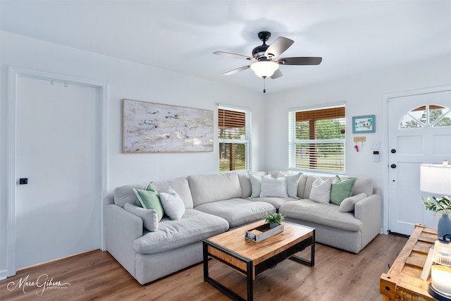 2147 Pine Hill Rd, Shreveport, LA 71107 - living area with plenty of natural light, light wood-type flooring, and ceiling fan