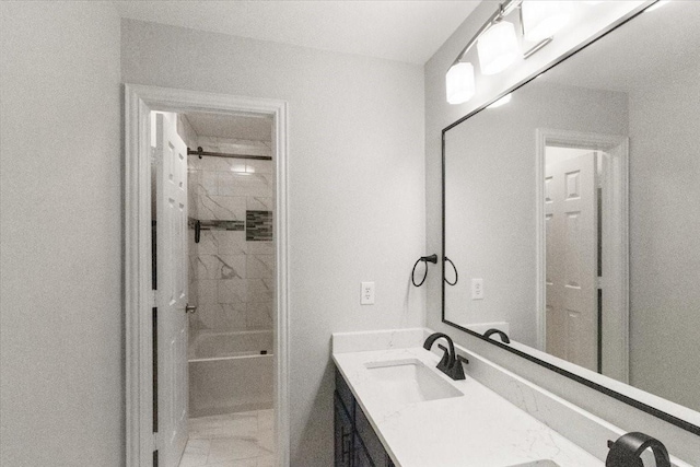 406 Doyle Dr, Keller, TX 76248 - full bathroom with marble look tiles and vanity