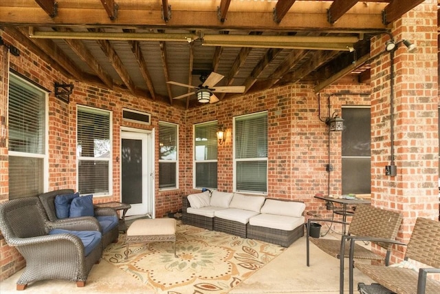 406 Doyle Dr, Keller, TX 76248 - view of patio / terrace featuring an outdoor hangout area and a ceiling fan