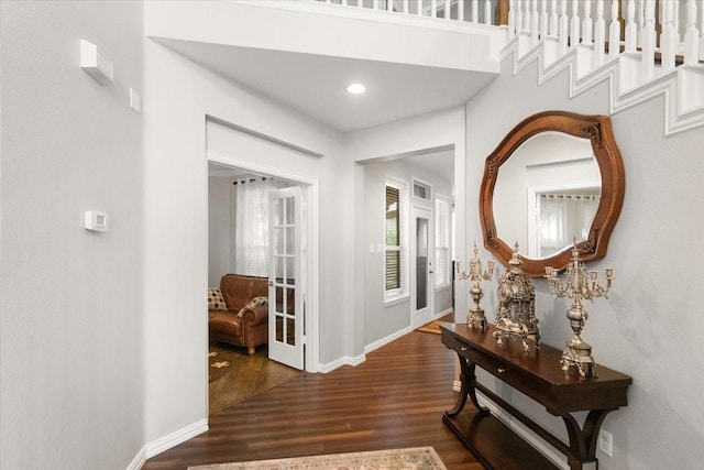 406 Doyle Dr, Keller, TX 76248 - hall with wood finished floors, baseboards, and recessed lighting