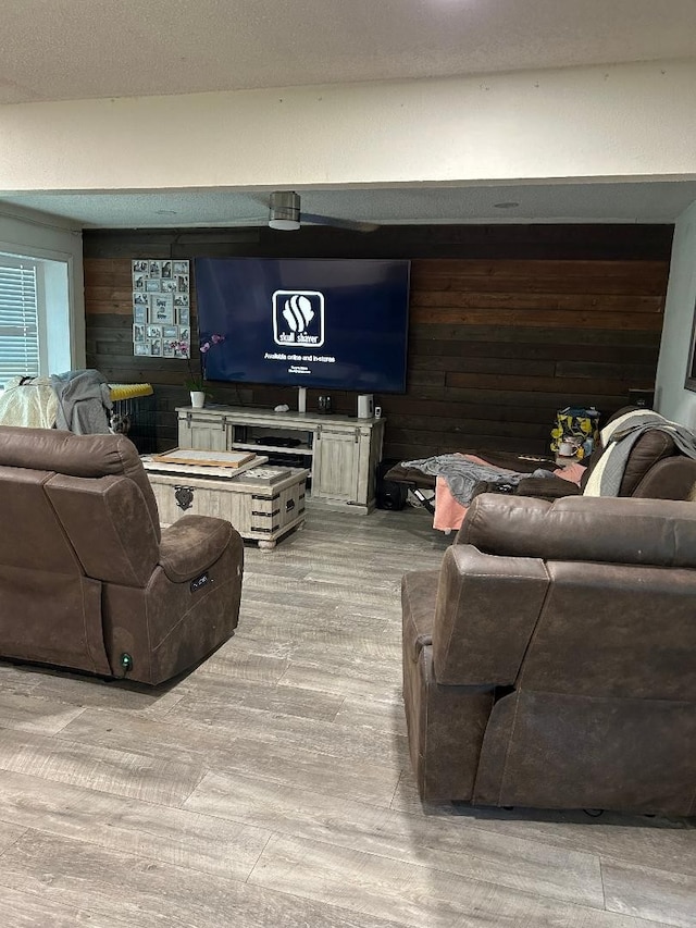 1113 Vista Dr, Mesquite, TX 75149 - living area with wooden walls and light wood finished floors