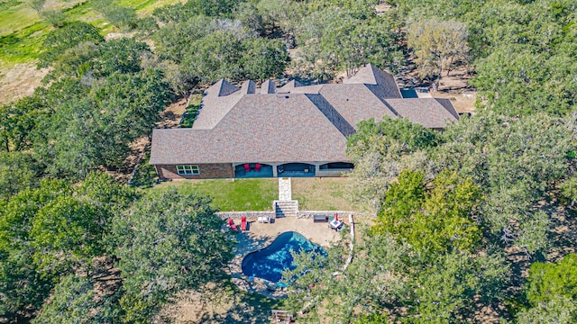 1851 Rock Church Hwy, Tolar, TX 76476 - aerial view of property and surrounding area featuring a pool area