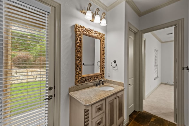 608 Guadalupe Rd, Keller, TX 76248 - bathroom with crown molding and vanity