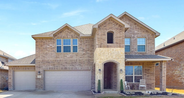 4329 Aldridge Ln, Fort Worth, TX 76036 - view of front of home with roof with shingles, brick siding, and driveway