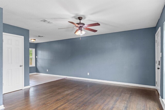 3508 Valencia Ct, Fort Worth, TX 76116 - spare room with ceiling fan, wood finished floors, and baseboards