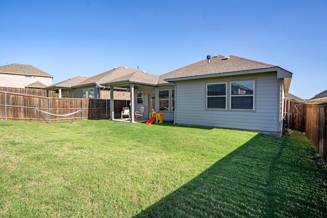 4714 Crestwood Dr, Haltom City, TX 76137 - rear view of house featuring a shingled roof and a patio area