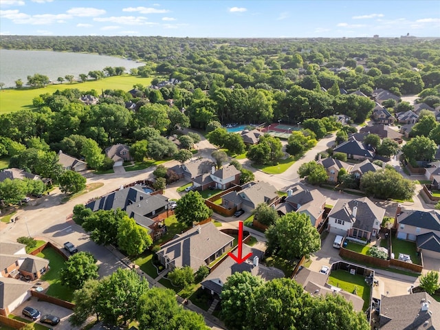 676 Woodland Way, Rockwall, TX 75087 - aerial view of residential area with a nearby body of water
