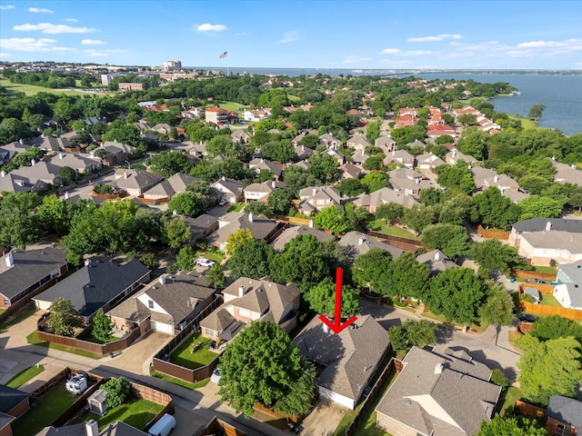 676 Woodland Way, Rockwall, TX 75087 - aerial view of residential area with a large body of water