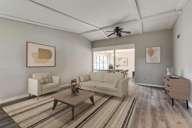 2513 Figtree Ln, Plano, TX 75074 - living area featuring wood finished floors, ceiling fan, and baseboards