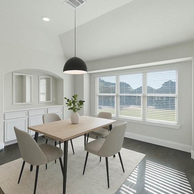 1008 Superbloom Ave, Justin, TX 76247 - dining area with baseboards, dark wood-style flooring, and recessed lighting