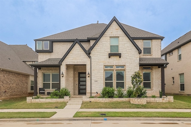 12959 Averi Ln, Farmers Branch, TX 75234 - view of front of house with roof with shingles, stone siding, and brick siding