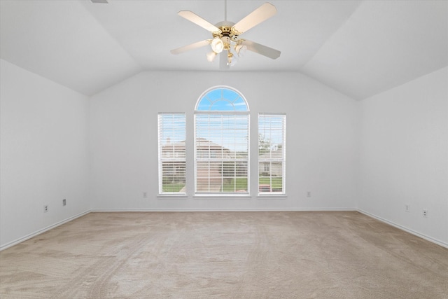 5919 Wisdom Creek Dr, Dallas, TX 75249 - bonus room with vaulted ceiling, light carpet, ceiling fan, and baseboards