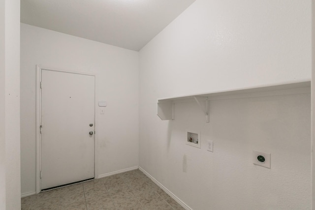 2409 Buelingo Ln, Fort Worth, TX 76131 - laundry area with hookup for a washing machine, baseboards, and electric dryer hookup