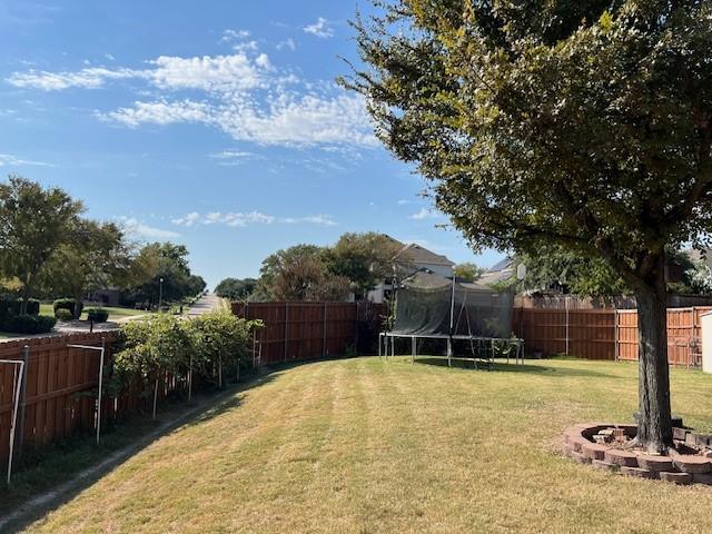 1275 Calistoga Dr, Rockwall, TX 75087 - view of yard featuring a trampoline