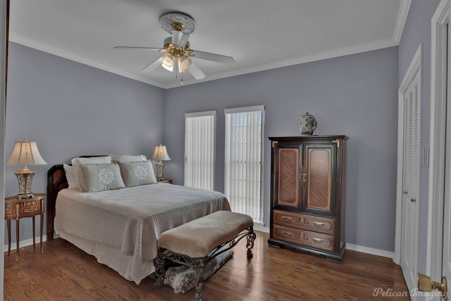 23 Tealwood, Shreveport, LA 71104 - bedroom with multiple windows, dark wood-style floors, baseboards, and ornamental molding