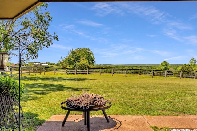 339 W Trinity St, Forney, TX 75126 - view of yard featuring a rural view and a fire pit