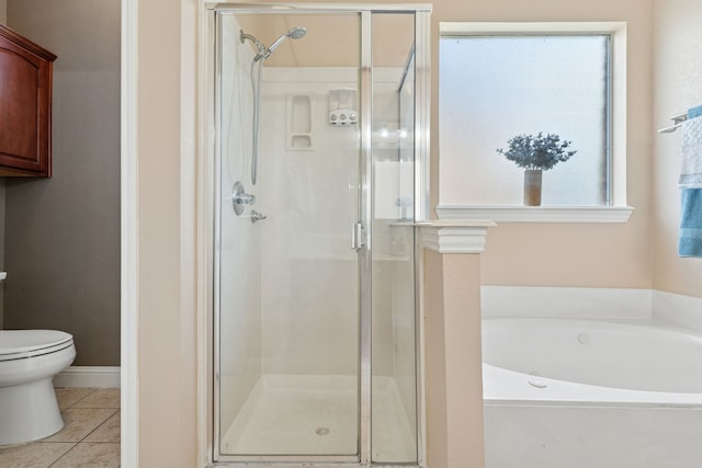 269 Love Bird Ln, Murphy, TX 75094 - full bath featuring a stall shower, a bath, toilet, and tile patterned floors