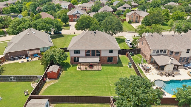 269 Love Bird Ln, Murphy, TX 75094 - aerial perspective of suburban area featuring a pool