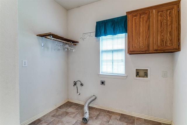 126 Oakbend Dr, Coppell, TX 75019 - laundry room featuring washer hookup, electric dryer hookup, baseboards, and cabinet space