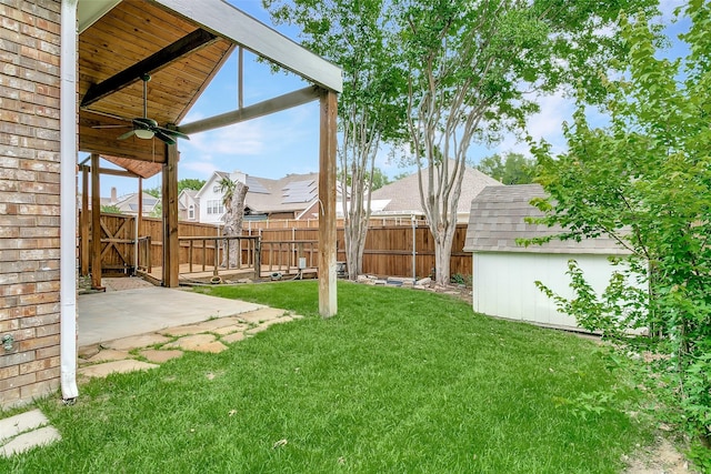 126 Oakbend Dr, Coppell, TX 75019 - view of yard featuring ceiling fan, a patio area, and a residential view