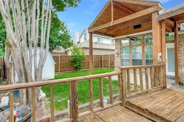 126 Oakbend Dr, Coppell, TX 75019 - wooden terrace with a ceiling fan
