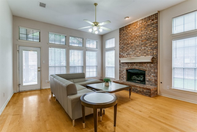 126 Oakbend Dr, Coppell, TX 75019 - living area featuring light wood-style floors, ceiling fan, and baseboards