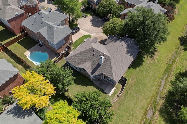 2608 Dunbar Dr, Mckinney, TX 75072 - aerial perspective of suburban area with a pool area