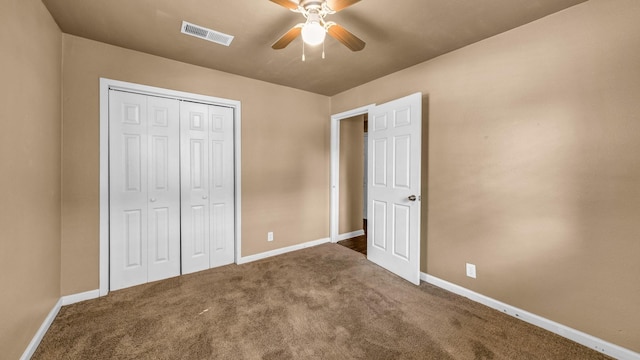 7521 S College Cir, North Richland Hills, TX 76180 - unfurnished bedroom with carpet flooring, baseboards, a closet, and ceiling fan