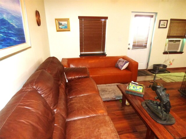 1075 County Road 436, Eastland, TX 76448 - living area featuring wood finished floors and cooling unit