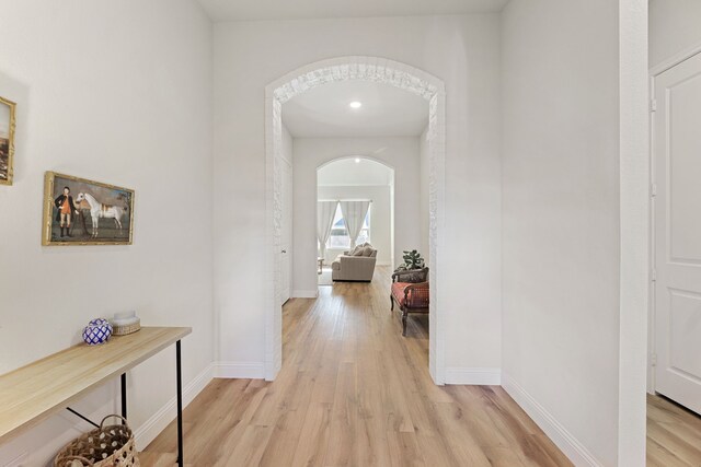 233 Observation Dr N, Aledo, TX 76008 - corridor featuring arched walkways, light wood finished floors, and baseboards