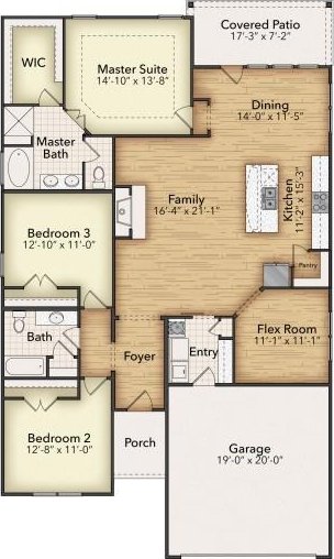 3514 Columbus St, Gainesville, TX 76240 - home floor plan