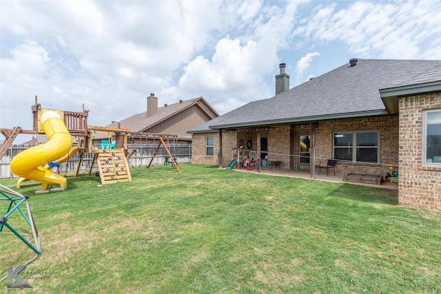 349 Mill Creek Dr, Abilene, TX 79602 - view of yard featuring a playground and a patio