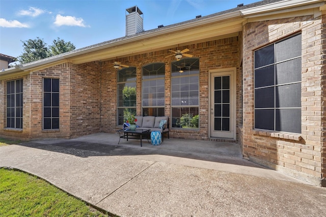 7602 Bridge Water Cir, Frisco, TX 75034 - view of patio / terrace with a ceiling fan and an outdoor hangout area