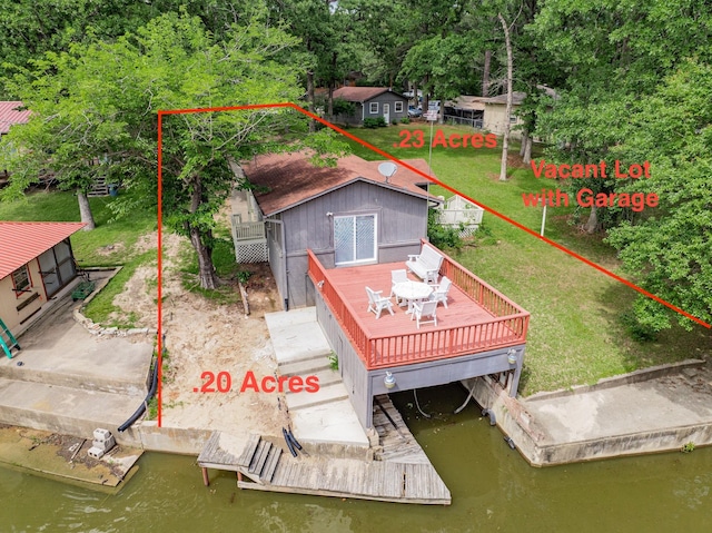 164 Harbor Dr, Gun Barrel City, TX 75156 - aerial view of property and surrounding area with a nearby body of water