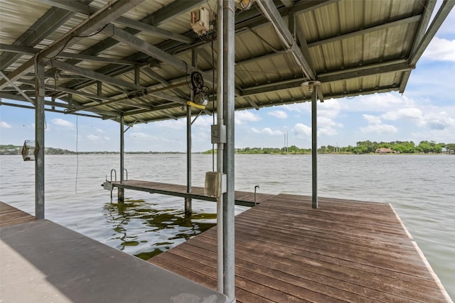 2510 River Ridge Court, Granbury, TX 76048 - dock area with boat lift and a water view
