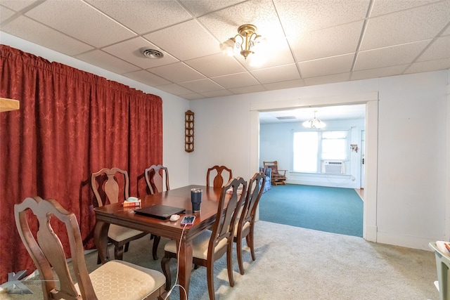 1541 S 9th St, Abilene, TX 79602 - dining space featuring carpet, a paneled ceiling, and cooling unit