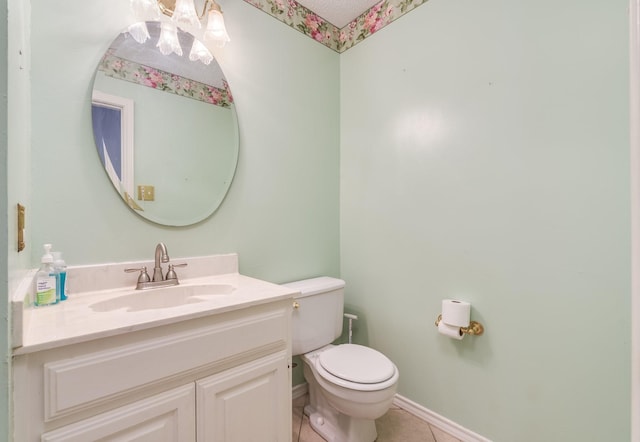2816 Wateridge Ct, Grapevine, TX 76051 - bathroom featuring toilet, vanity, tile patterned floors, and baseboards