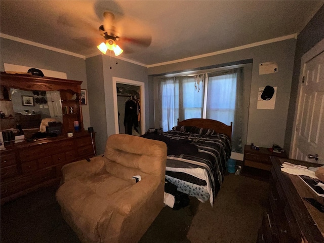 1008 Church St, Sulphur Springs, TX 75482 - bedroom with crown molding and a ceiling fan