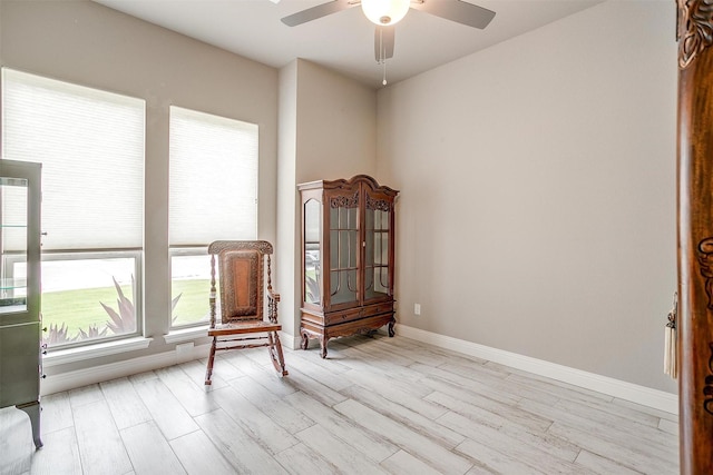 1305 Crown Valley Dr, Weatherford, TX 76087 - living area featuring ceiling fan, baseboards, and wood finished floors