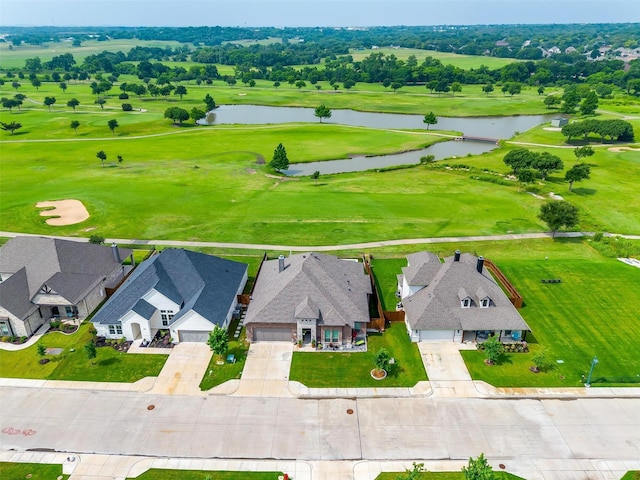 1305 Crown Valley Dr, Weatherford, TX 76087 - aerial view of residential area with a large body of water and a golf course