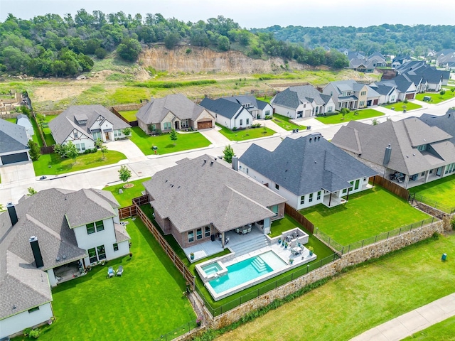 1305 Crown Valley Dr, Weatherford, TX 76087 - aerial view of residential area featuring a pool area