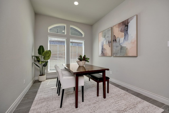 1008 Myers Park Trl, Roanoke, TX 76262 - dining space with dark wood finished floors, baseboards, and recessed lighting