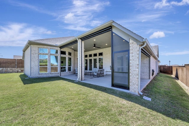 1008 Myers Park Trl, Roanoke, TX 76262 - rear view of property featuring a patio area, ceiling fan, and brick siding