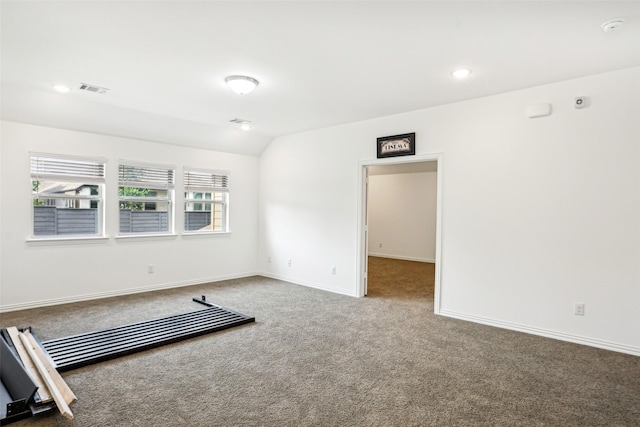 616 Evergreen Rd, Little Elm, TX 76227 - carpeted empty room with a smoke detector, baseboards, and vaulted ceiling