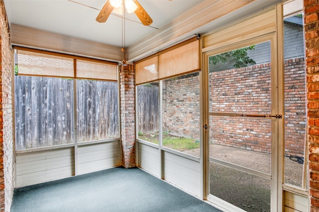 9131 Valley Chapel Ln, Dallas, TX 75220 - unfurnished sunroom featuring a ceiling fan and healthy amount of natural light